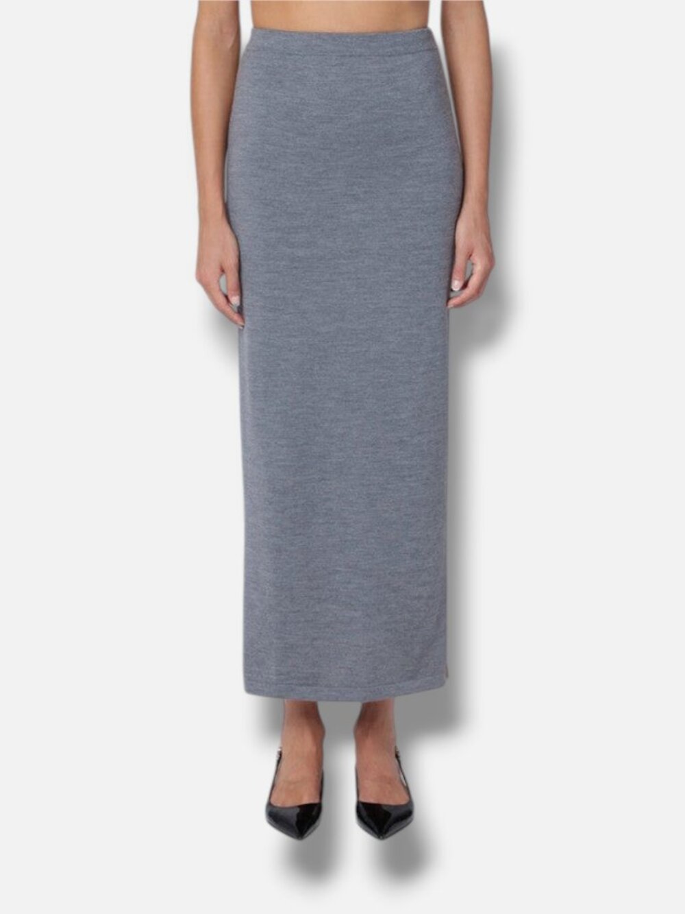 Moschino Women's Beige/Grey Wool Long Skirt Size 8